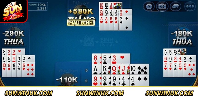 Mậu Binh Sunwin - Hướng Dẫn Cách Chơi Chuẩn Cho Game Thủ 2 Các trường hợp thắng trắng trong mậu binh game thủ cần nắm rõ